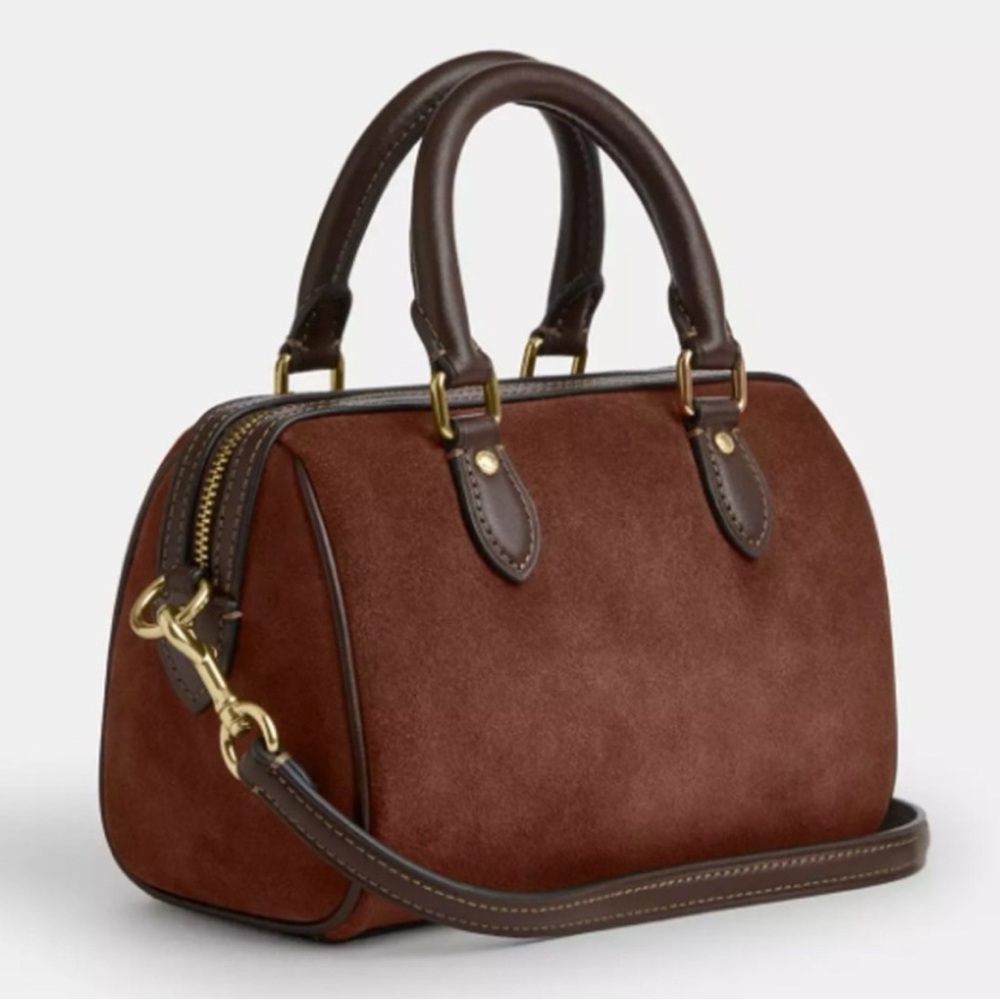 New Coach Mini Rowan Crossbody Bag CCF29, suede/Im/Vintage Brown - Picture 11 of 13